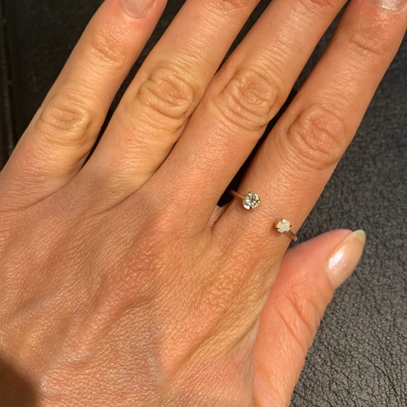 Two Jewelled Ring - Size 8 - Picture 4 of 4